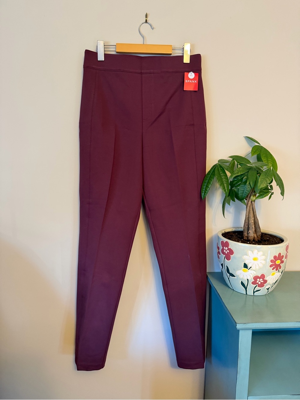 NWT Spanx Perfect Pant Kick Flare High Rise Chianti Large Tall - Picture 4 of 8